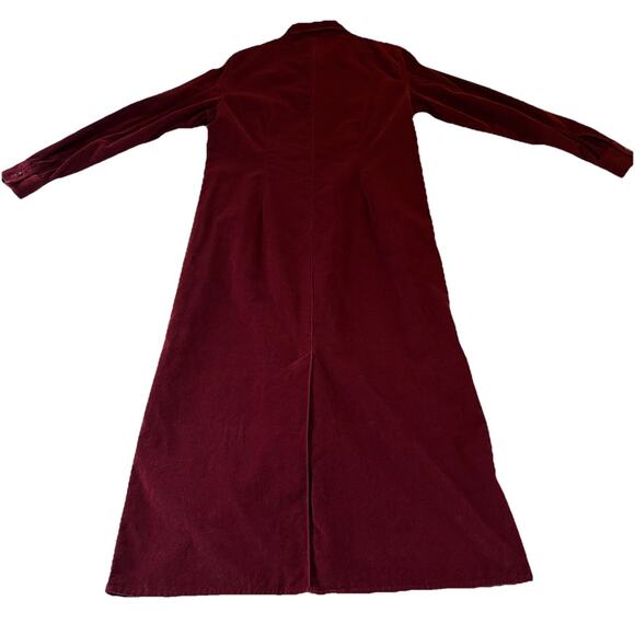 Vtg Talbots Women’s Maroon Corduroy Button Up Shirt Dress Long Sleeve Size 12 - Picture 6 of 13